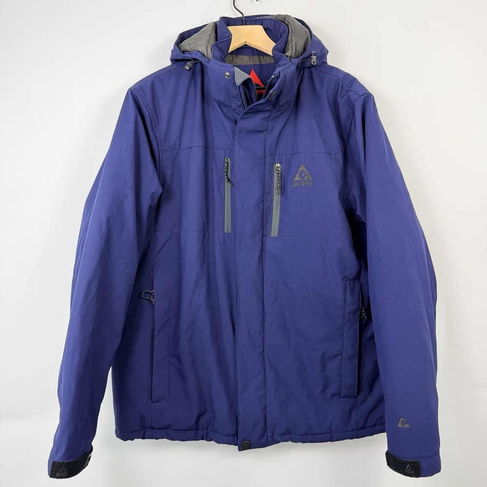 Gerry Hooded Insulated Winter Jacket Blue‎ Mens XL Outdoor Coat